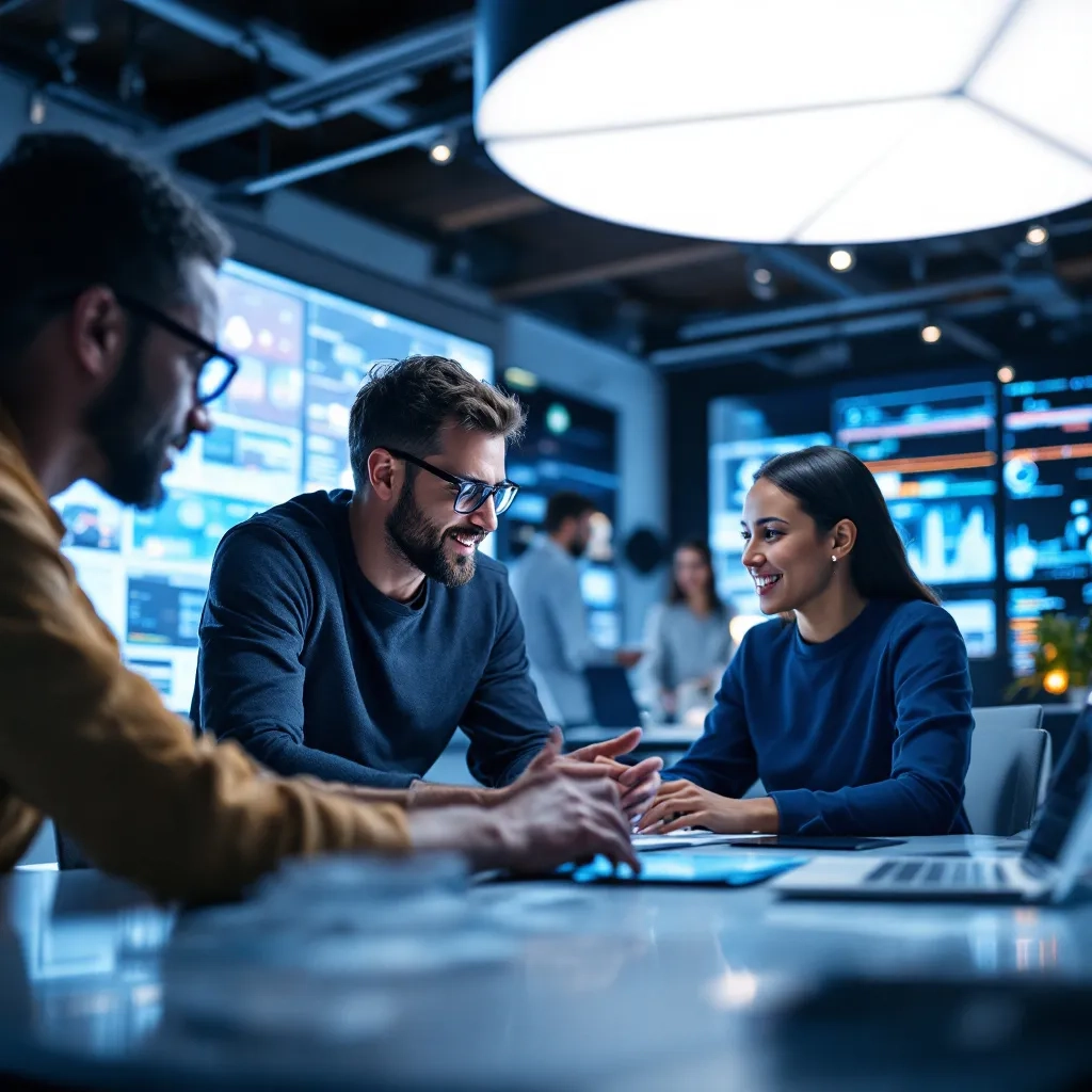 Discussion around a table about AI