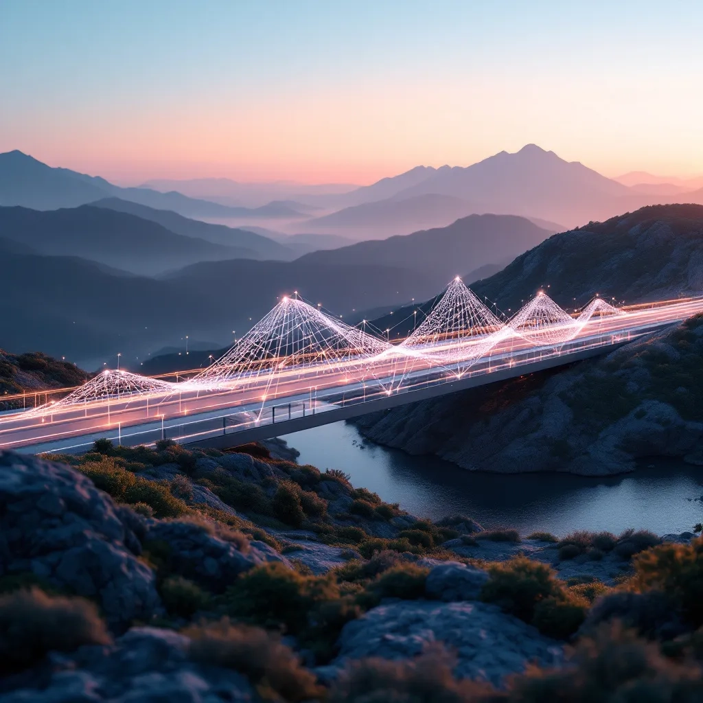 Lit up bridge